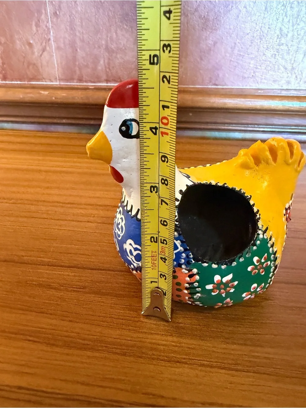 Vintage Mexican Talavera Ceramic Chicken Sponge Holder Napkin Caddy Planter 4.5